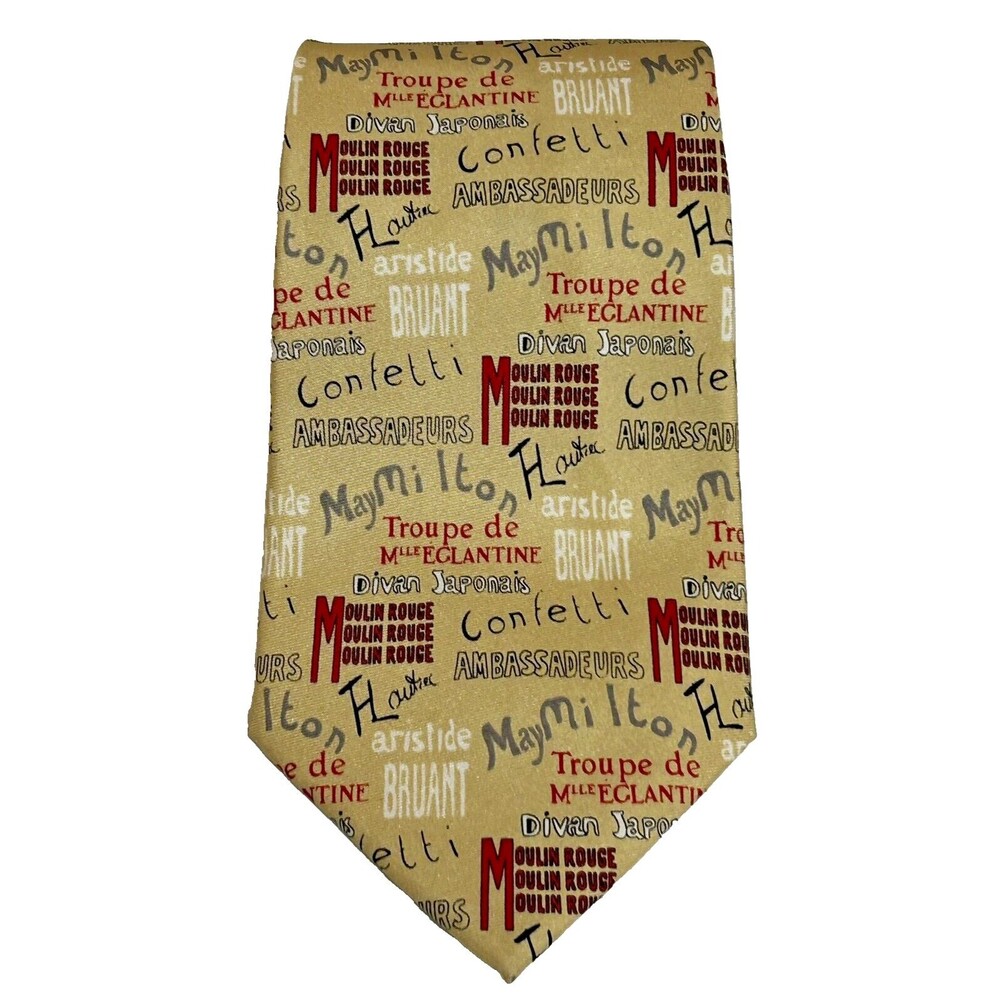 Art Institute of Chicago SILK Necktie Tie Cabaret Art Moulin Rouge‎ Collectable